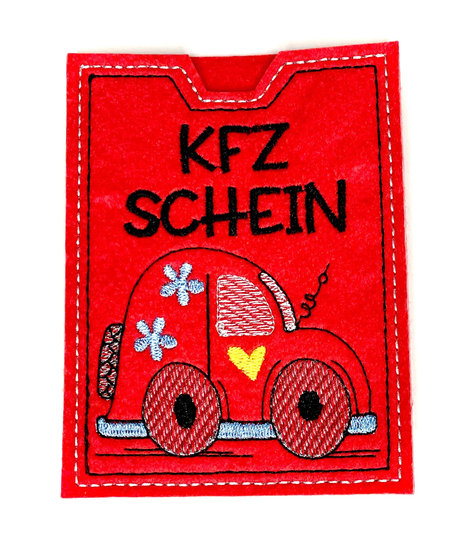 bestickte KFZ-Hülle für Führerschein
